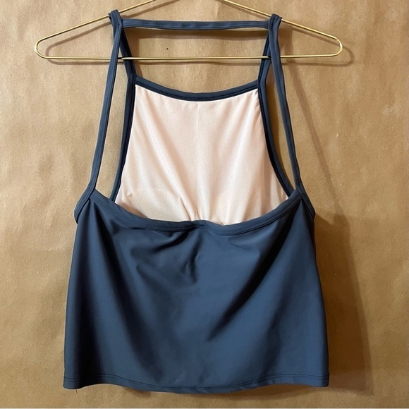 Kortni Jeane | Squared Up Swim Top Bikini High Neck Grey Size L - Picture 7 of 10